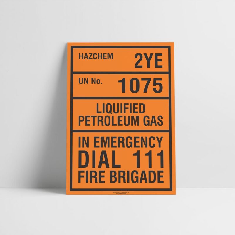 Liquified Petroleum Gas Sign - Hazchem Sign - Hazard Signs NZ