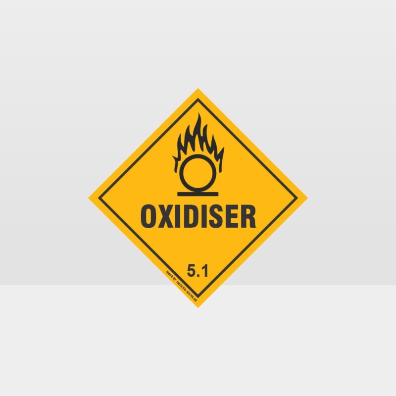 Class 5.1 Oxidiser Hazard Sign