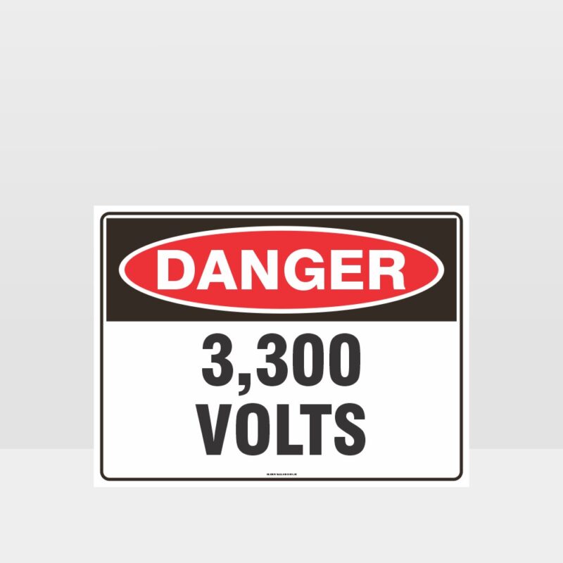 Danger 3300 Volts Sign