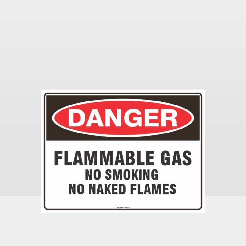 Danger Flammable Gas No Smoking Sign