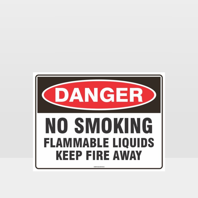 Danger No Smoking Flammable Liquids Sign