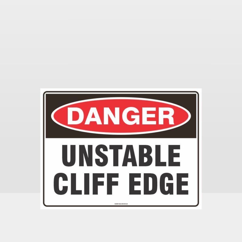 Danger Unstable Cliff Edge Sign