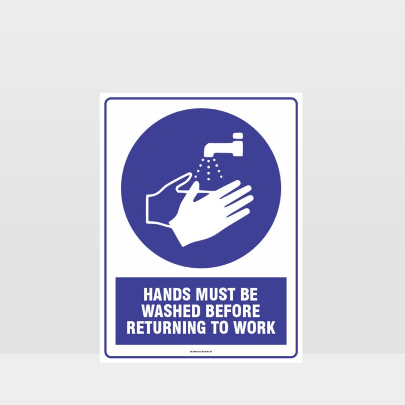 Mandatory Hands Must Be Washed Sign