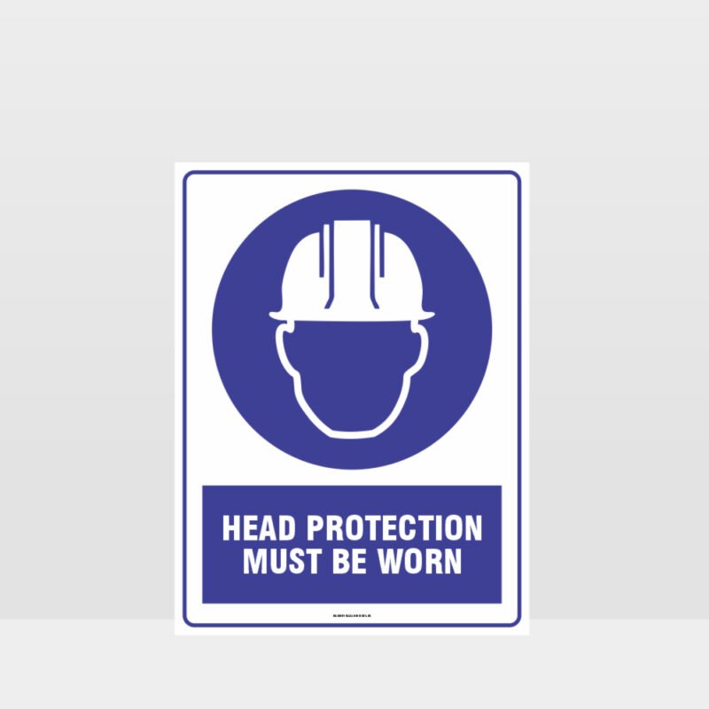 Mandatory Head Protection Must Be Worn Sign