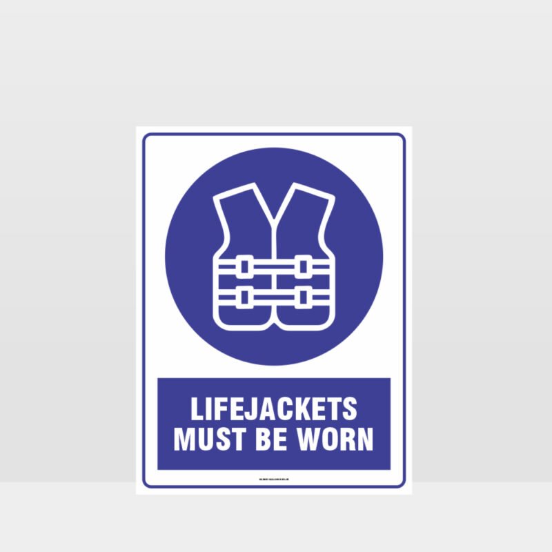 Mandatory Lifejackets Must Be Worn Sign