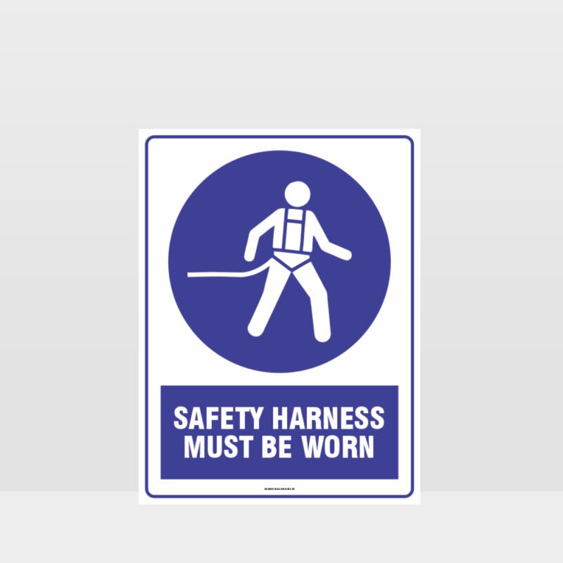 Mandatory Safety Harness Must Be Worn Sign