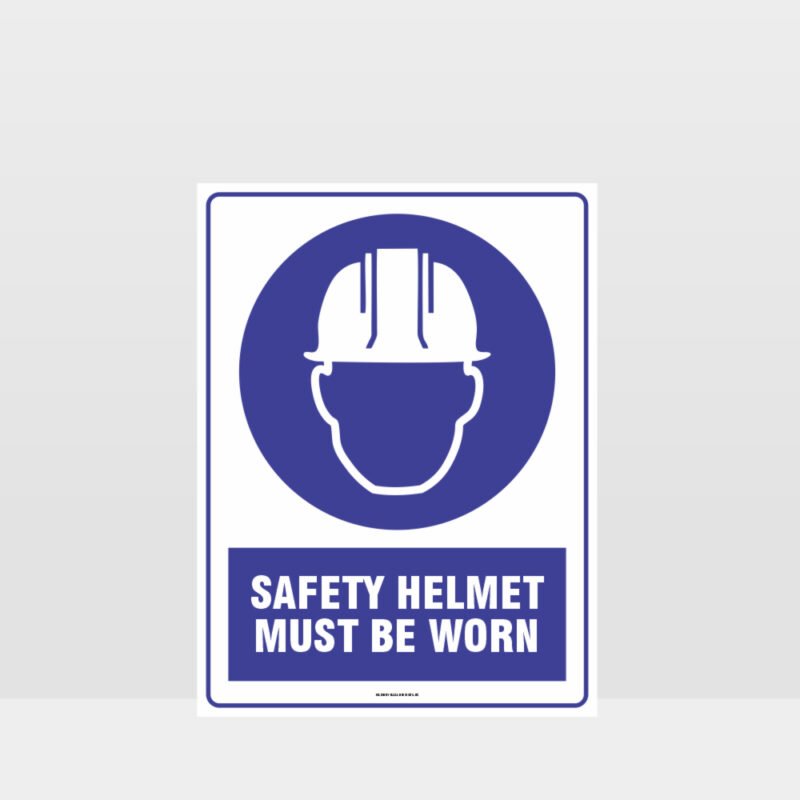 Mandatory Safety Helmet Must Be Worn Sign