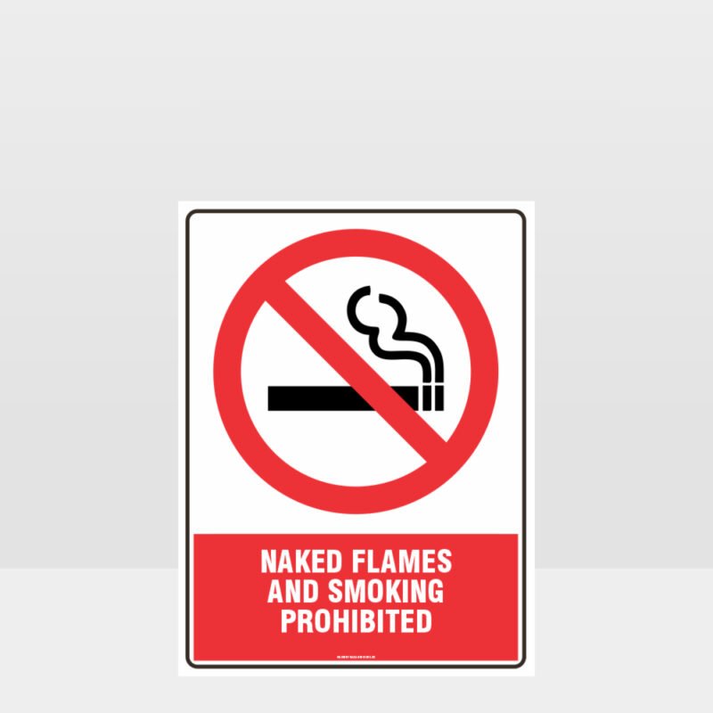 Prohibition Naked Flames And Smoking Prohibited Sign