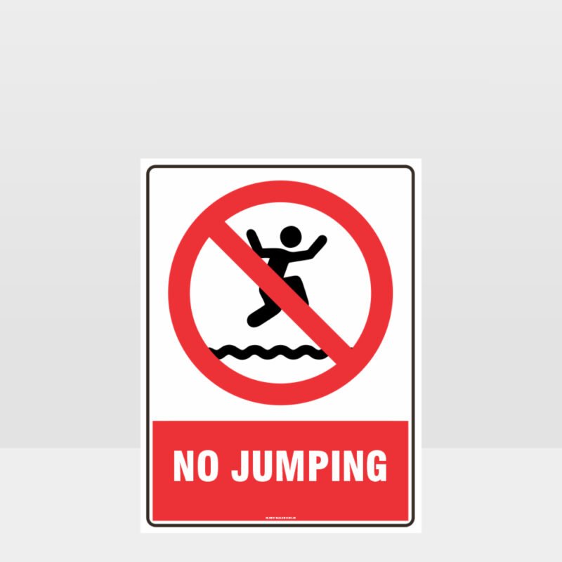 Prohibition No Jumping Sign