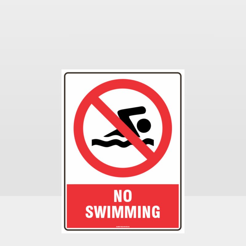 Prohibition No Swimming Sign