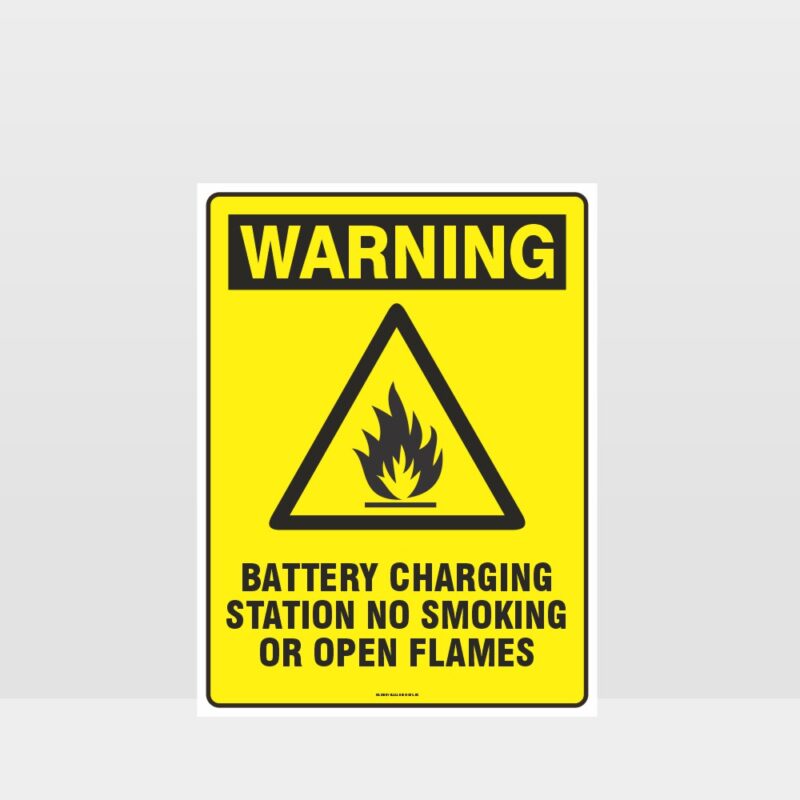 Warning Battery Charging Station Sign