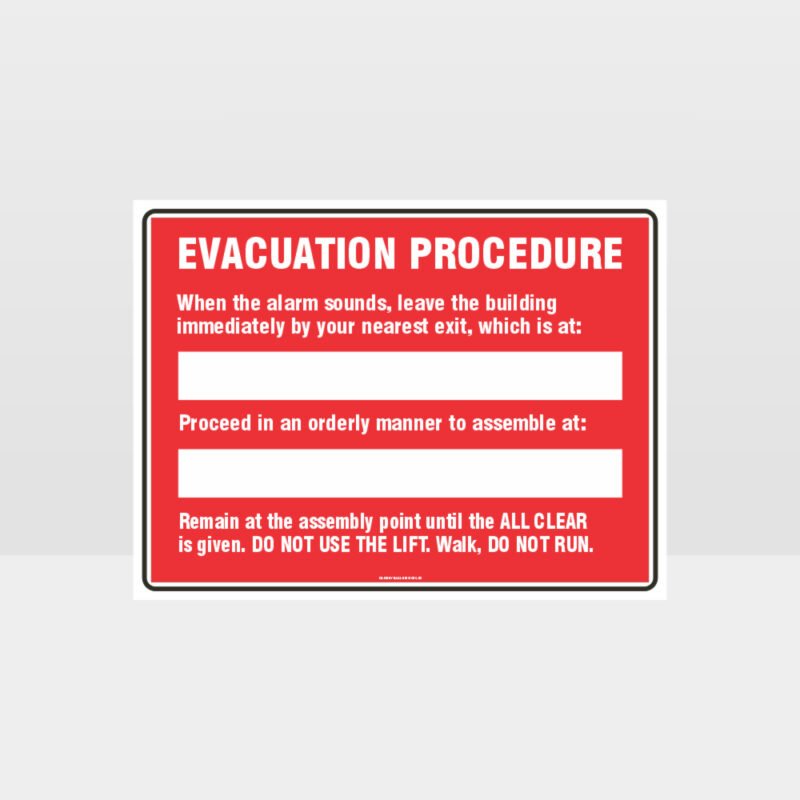 Evacuation Procedure 02 Sign