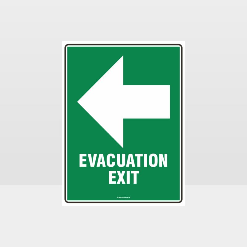 Evacuation Exit Left Sign