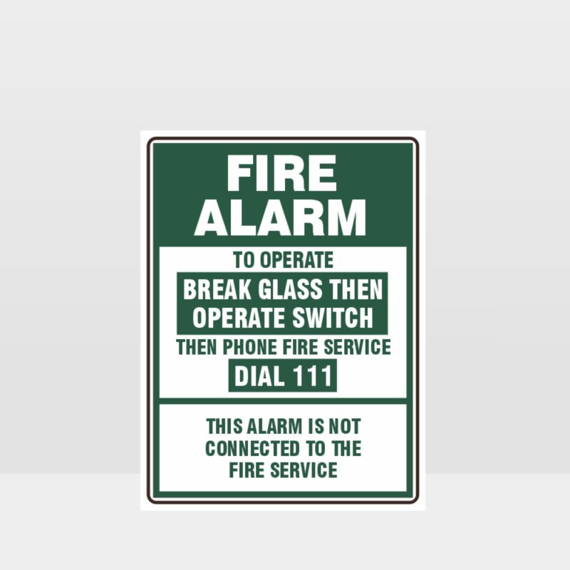 Fire Alarm Green Sign