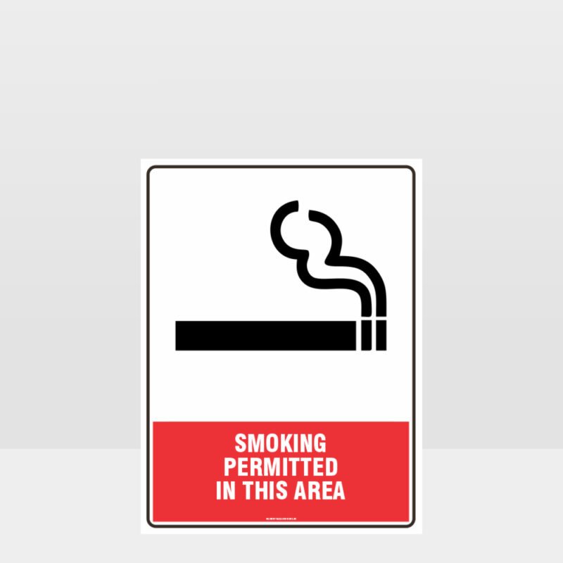 Prohibition Smoking Permitted In This Area Sign