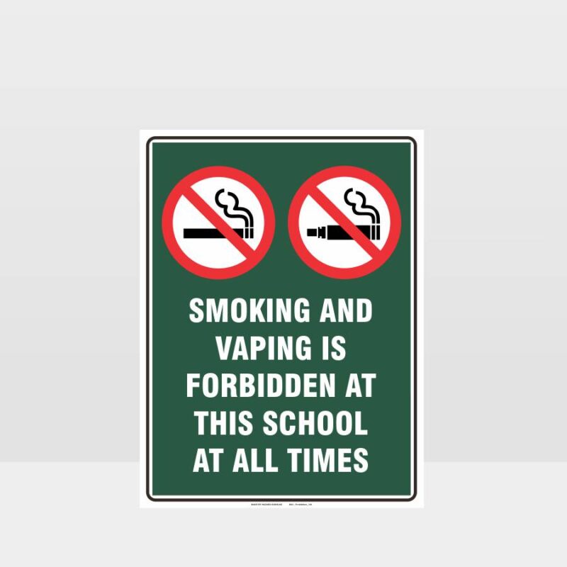 Prohibition Smoking And Vaping Forbidden At School Sign