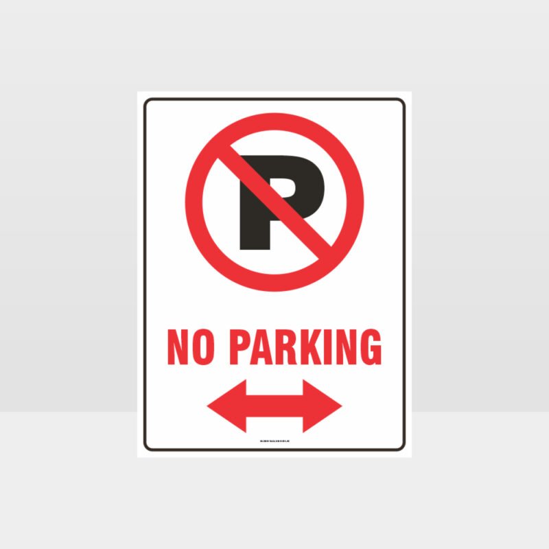 No Parking Left And Right Arrow Sign