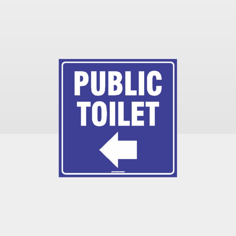 Public Left Arrow Toilet Sign