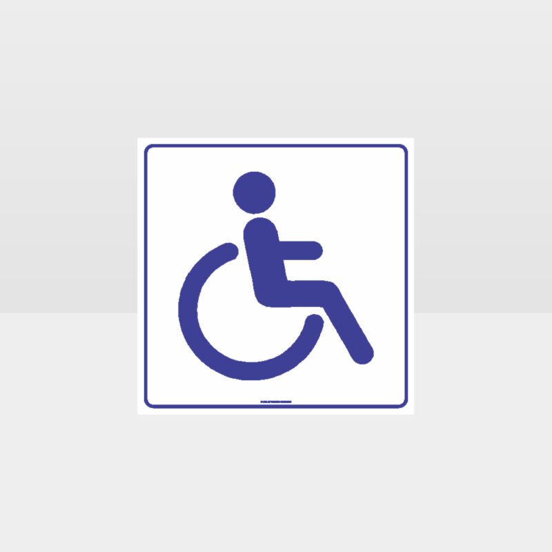 Accessible Toilets White Background Sign