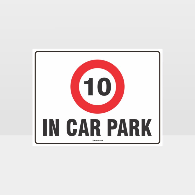 In Cark Park 10KPH Sign