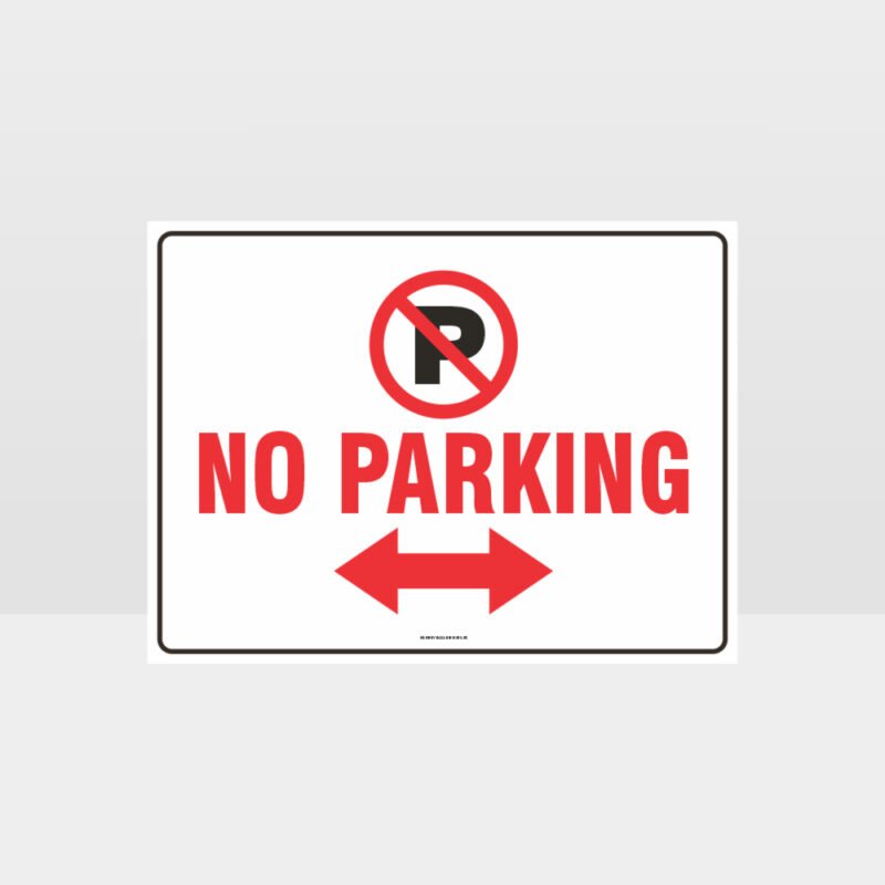 No Parking Left And Right Arrow Sign