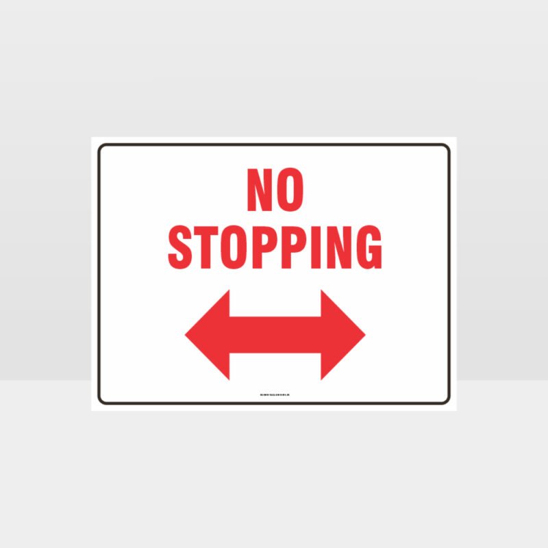 No Stopping Left And Right Arrow Sign