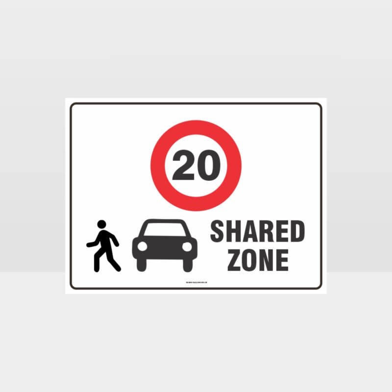 Shared Zone 20KPH L Sign