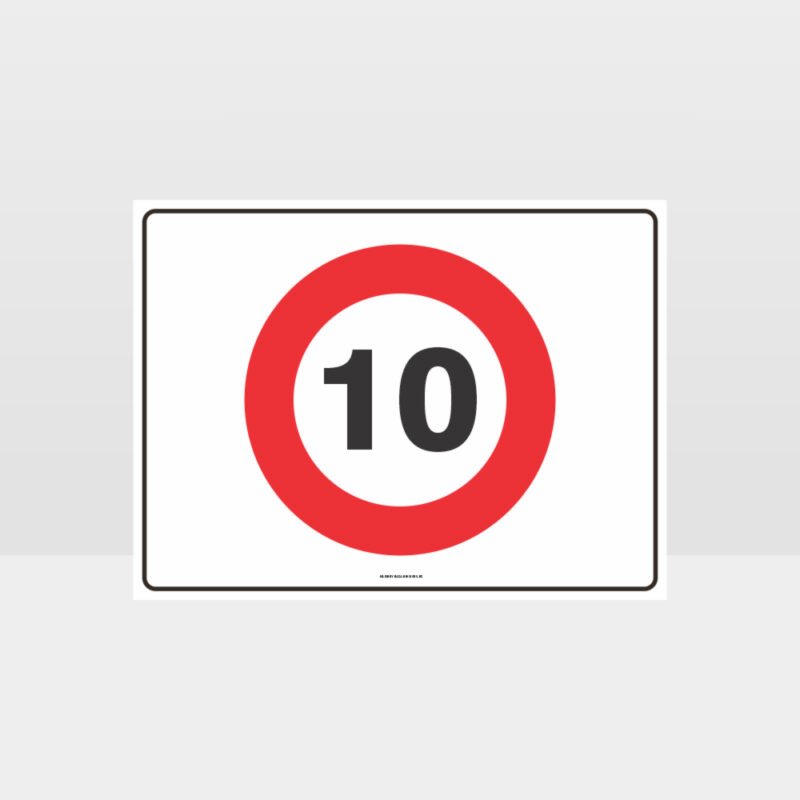 10 KPH Speed L Sign