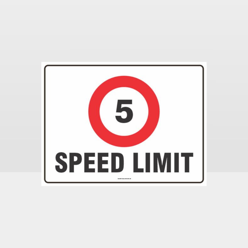 5 KPH Speed Limit L Sign - Notice/Information Sign - HAZARD SIGNS NZ