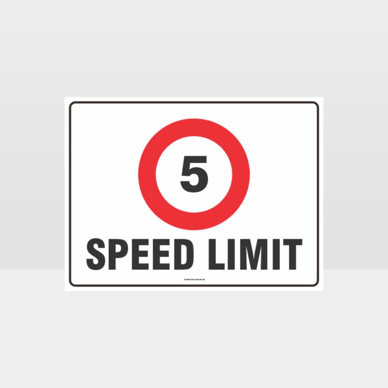 5 KPH Speed Limit L Sign