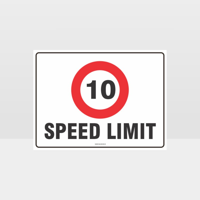 10 KPH Speed Limit L Sign