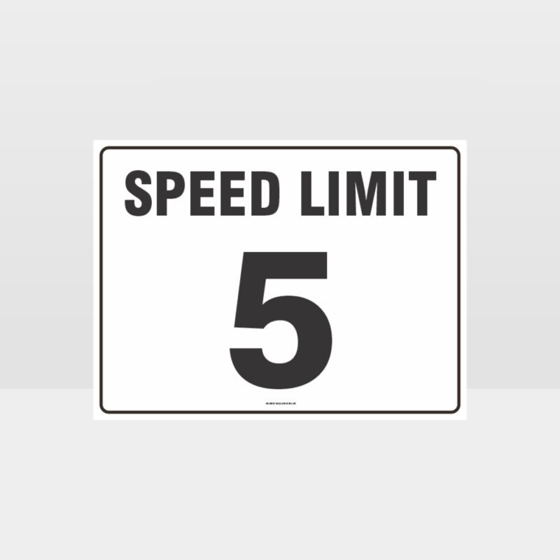 Speed Limit 5 KPH L Sign