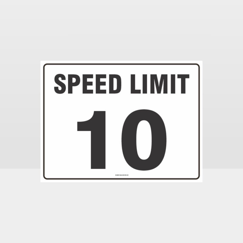 Speed Limit 10 KPH L Sign