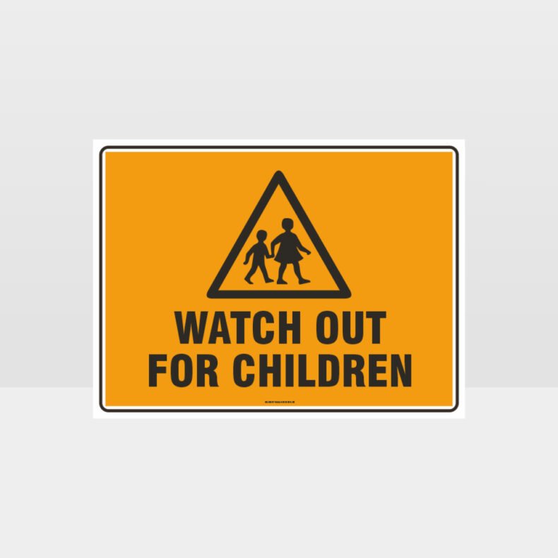 Watch Out For Children L Sign - Notice/Information Sign - HAZARD SIGNS NZ