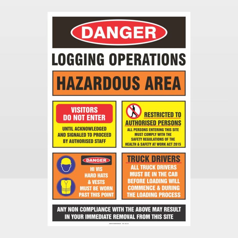 Logging Operations Hazardous Sign