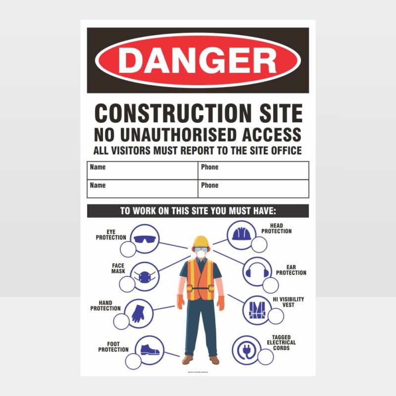 Danger Construction Site Large Sign