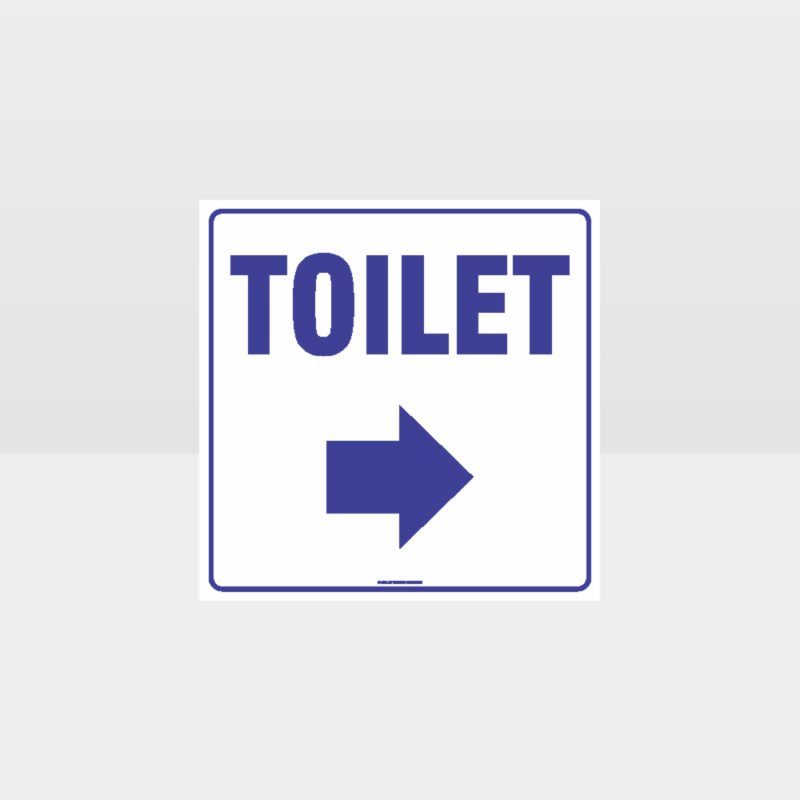 Toilet Right Arrow White background Sign