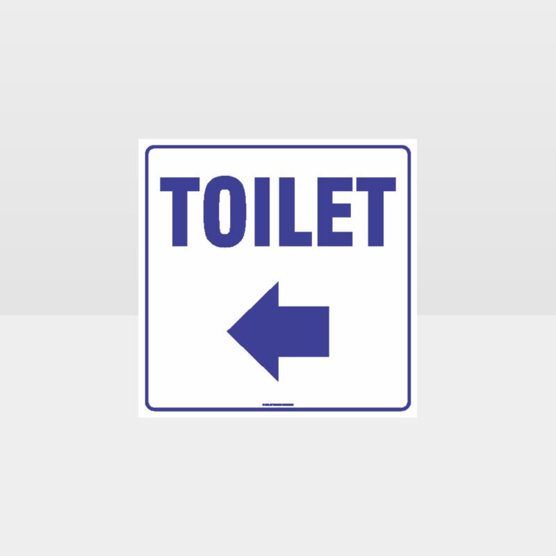 Toilet left Arrow White background Sign