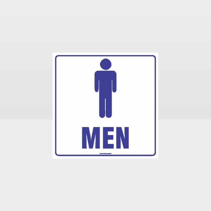 Men Toilet White Background Sign