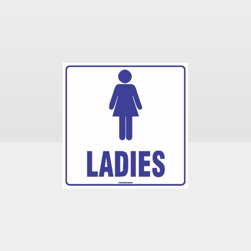 Ladies Toilet White Background Sign