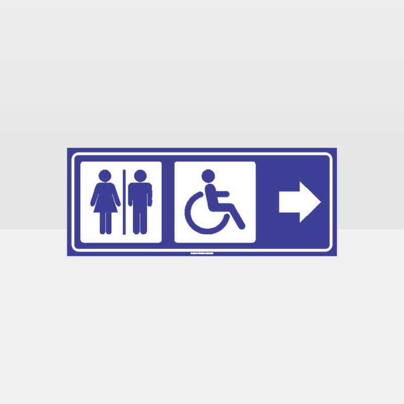 Male Female Accessible Toilets Right Arrow Sign