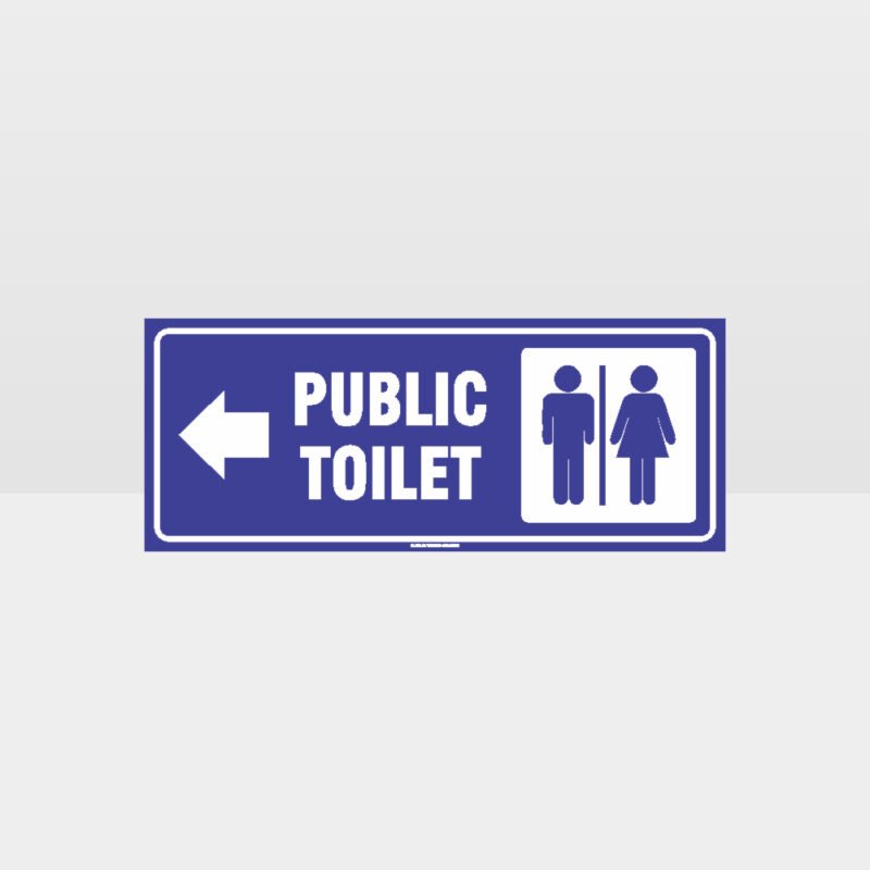 Public Toilet Left Arrow Sign