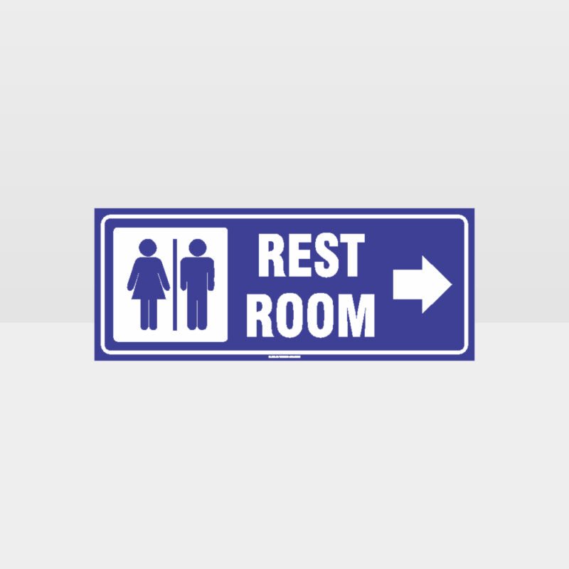 Rest Rooms Right Arrow Sign