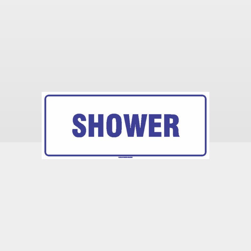 Shower White Background Sign