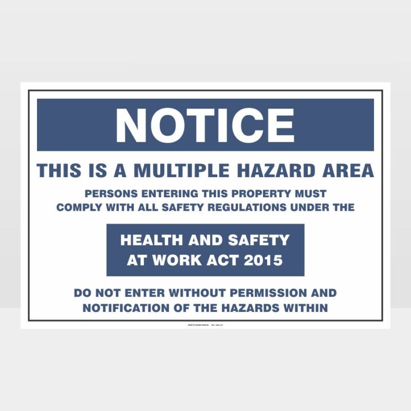 Notice Multiple Hazard Area Landscape Sign