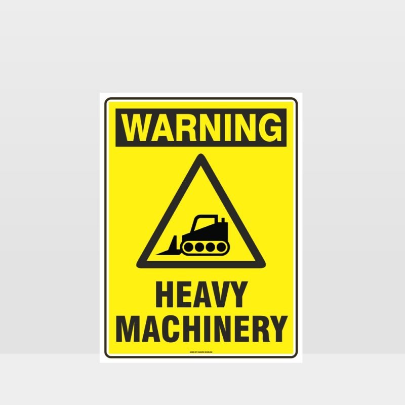 Warning Heavy Machinery Bulldozer Sign