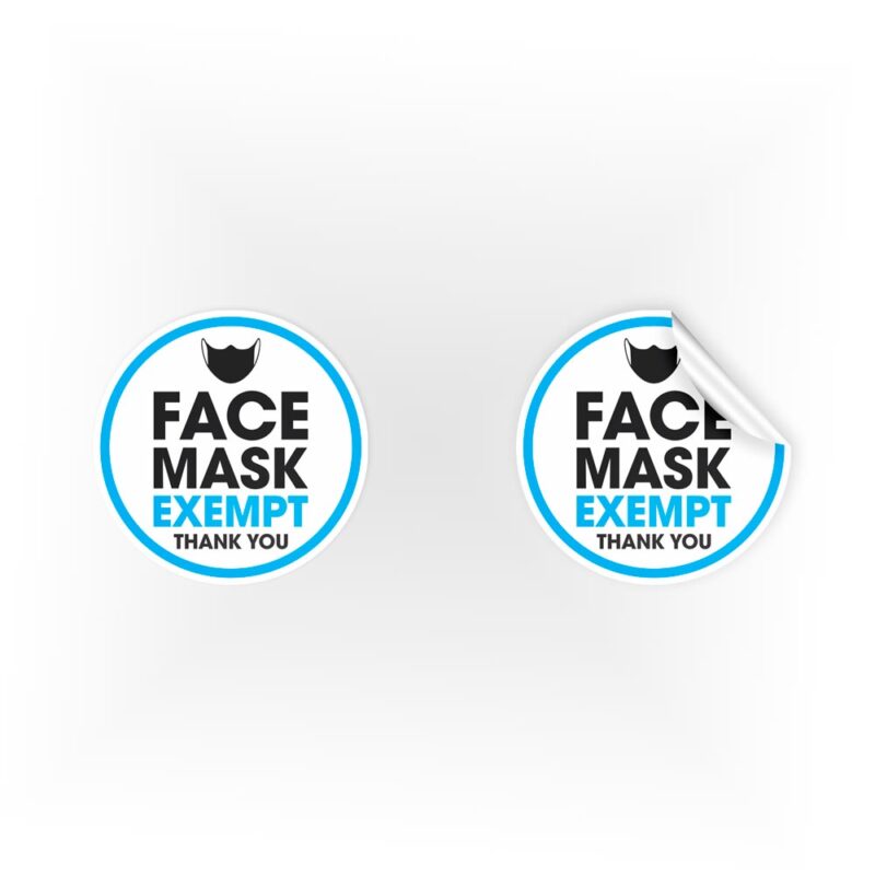 Face Mask Exempt Thank You Stickers