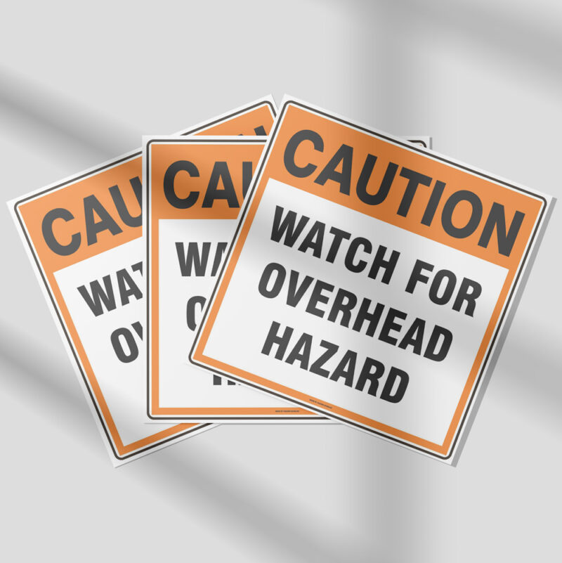 Watch For Overhead Hazard Stickers