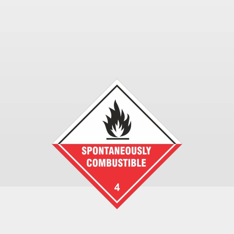 Spontaneously Combustible Sign Class 4