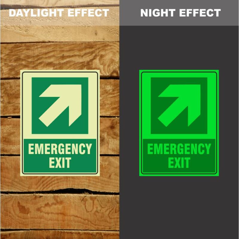 Photoluminescent Emergency Exit Arrow Sign